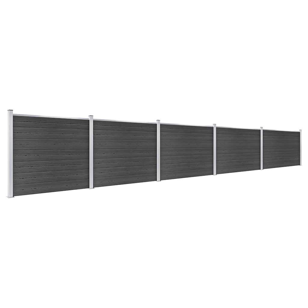 Set Pannello di Recinzione in WPC 872x146 cm Grigio vidaXL