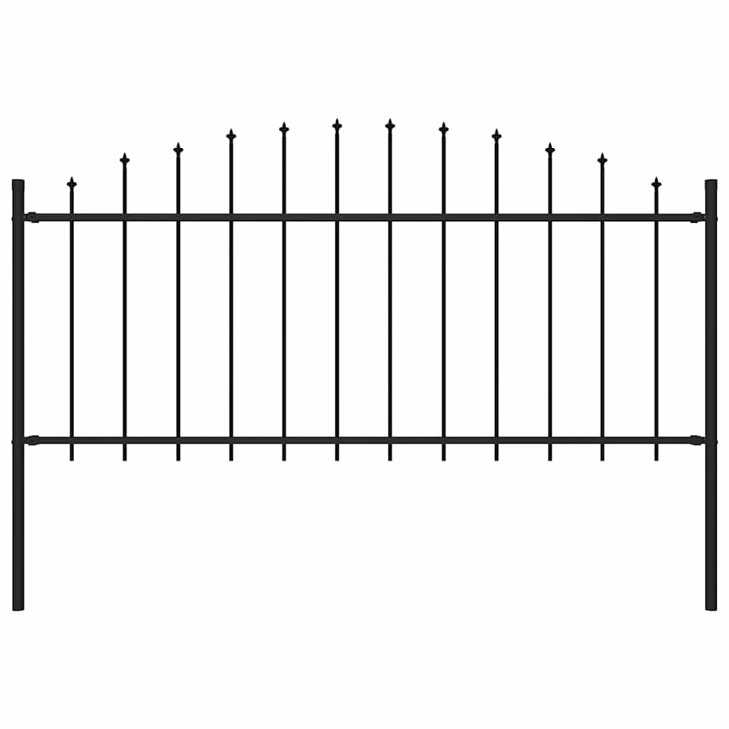 Recinzione da Giardino Woerden con Punta a Lancia in Acciaio 170x75 cm Nero vidaXL