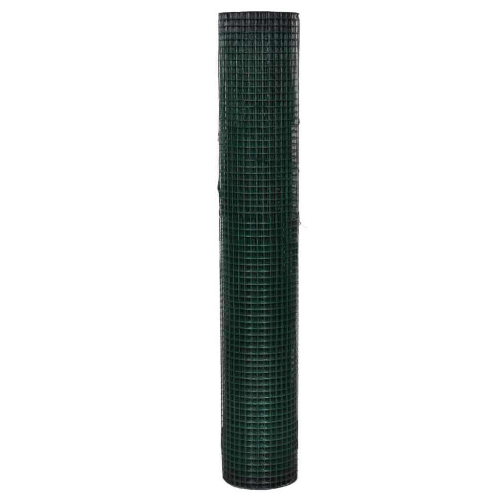 Recinzione in Rete per Pollaio in Acciaio Zincato 1x25 m Verde vidaXL