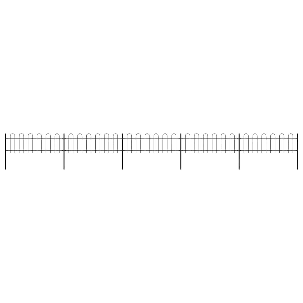 Recinzione da Giardino con Parte Superiore ad Anello in Acciaio 892,5x60 cm Nero vidaXL