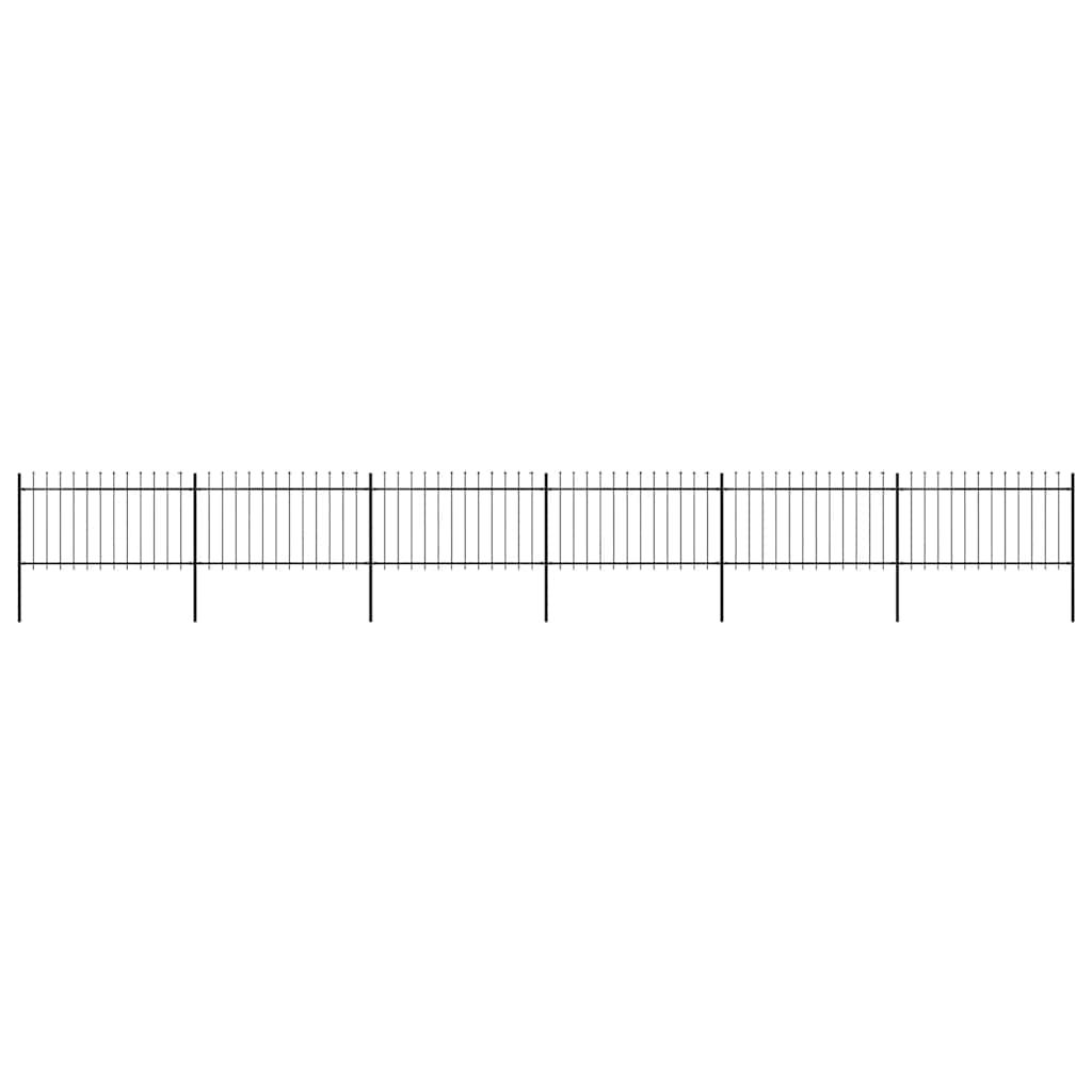 Recinzione da Giardino con Punta a Lancia in Acciaio 1070x100 cm Nera vidaXL