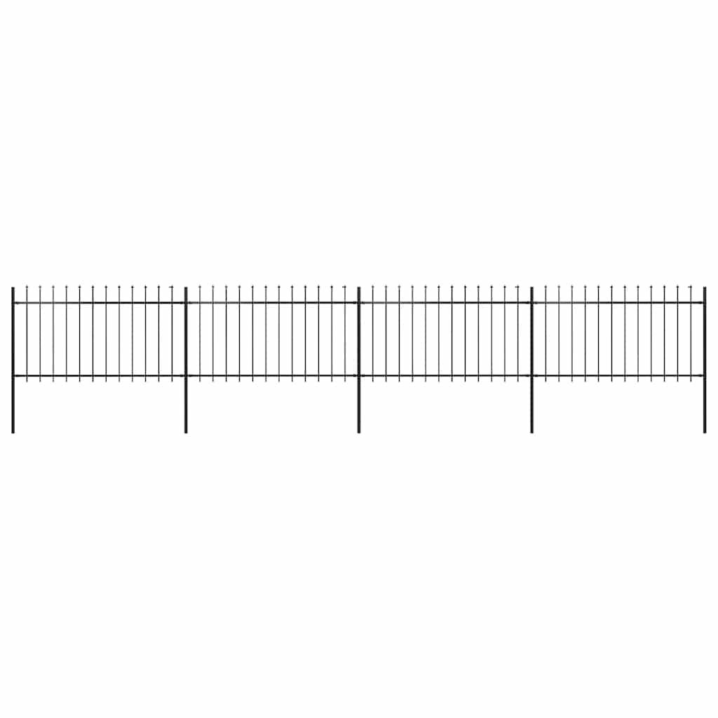 Recinzione da Giardino con Punta a Lancia in Acciaio 714,5x100 cm Nero vidaXL