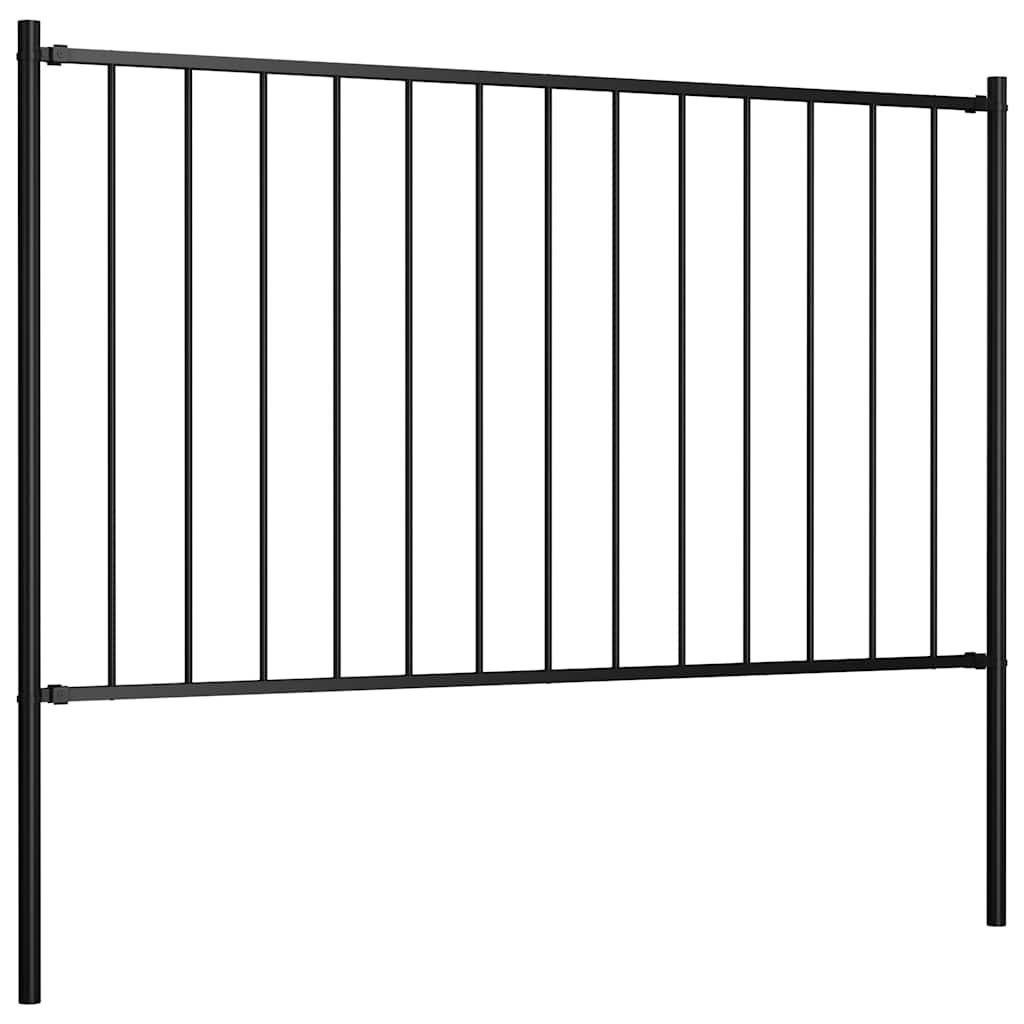 Pannello di recinzione Woerden con pali in acciaio 1,7x1 m Nero vidaXL