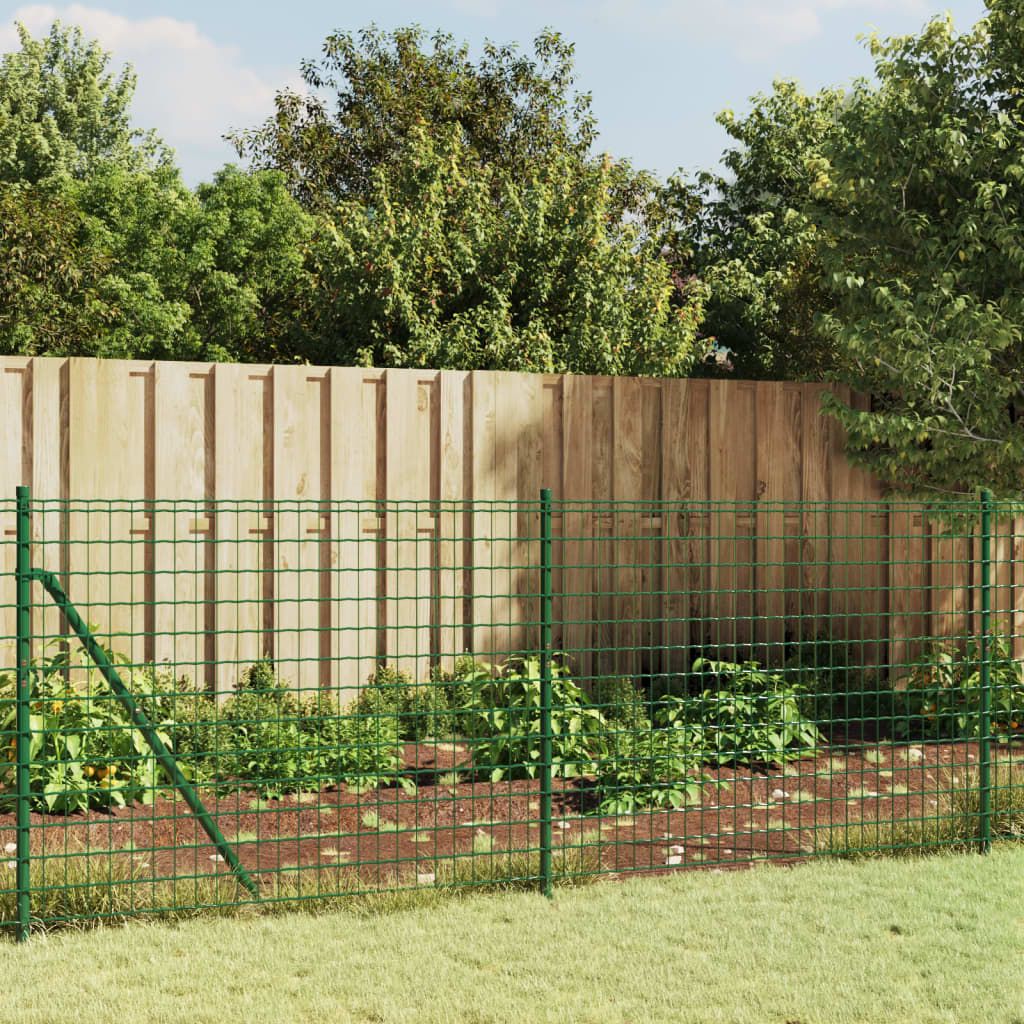 Recinzione Metallica con Picchetti Ancoraggio Verde 1,1x25 m vidaXL