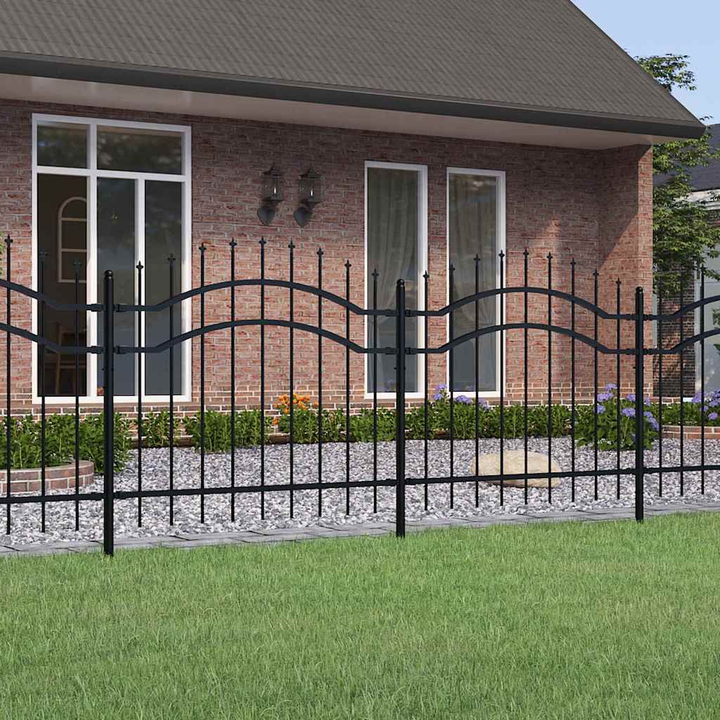 Recinzione da Giardino Woerden con Punta a Lancia Nera 240x100 cm in Acciaio vidaXL