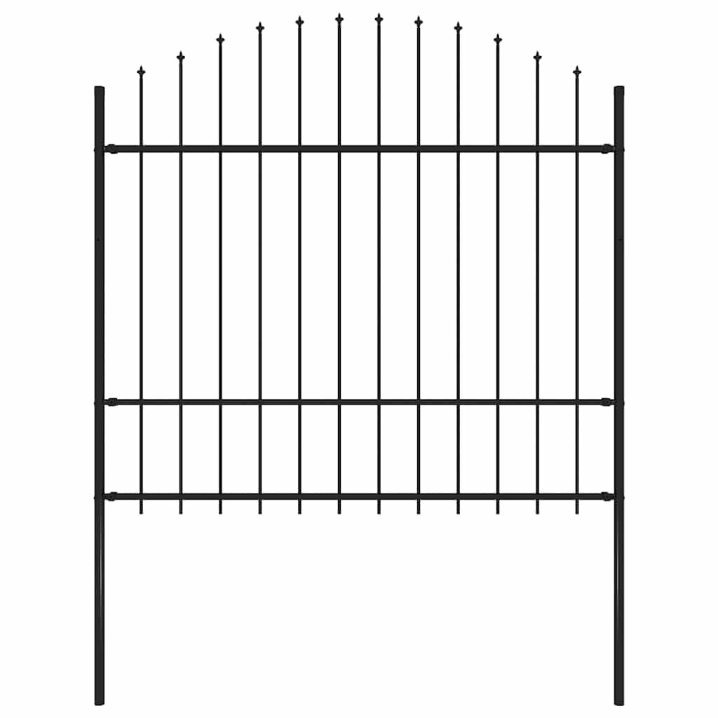 Recinzione da Giardino Woerden con Punta a Lancia in Acciaio 170x175 cm Nero vidaXL