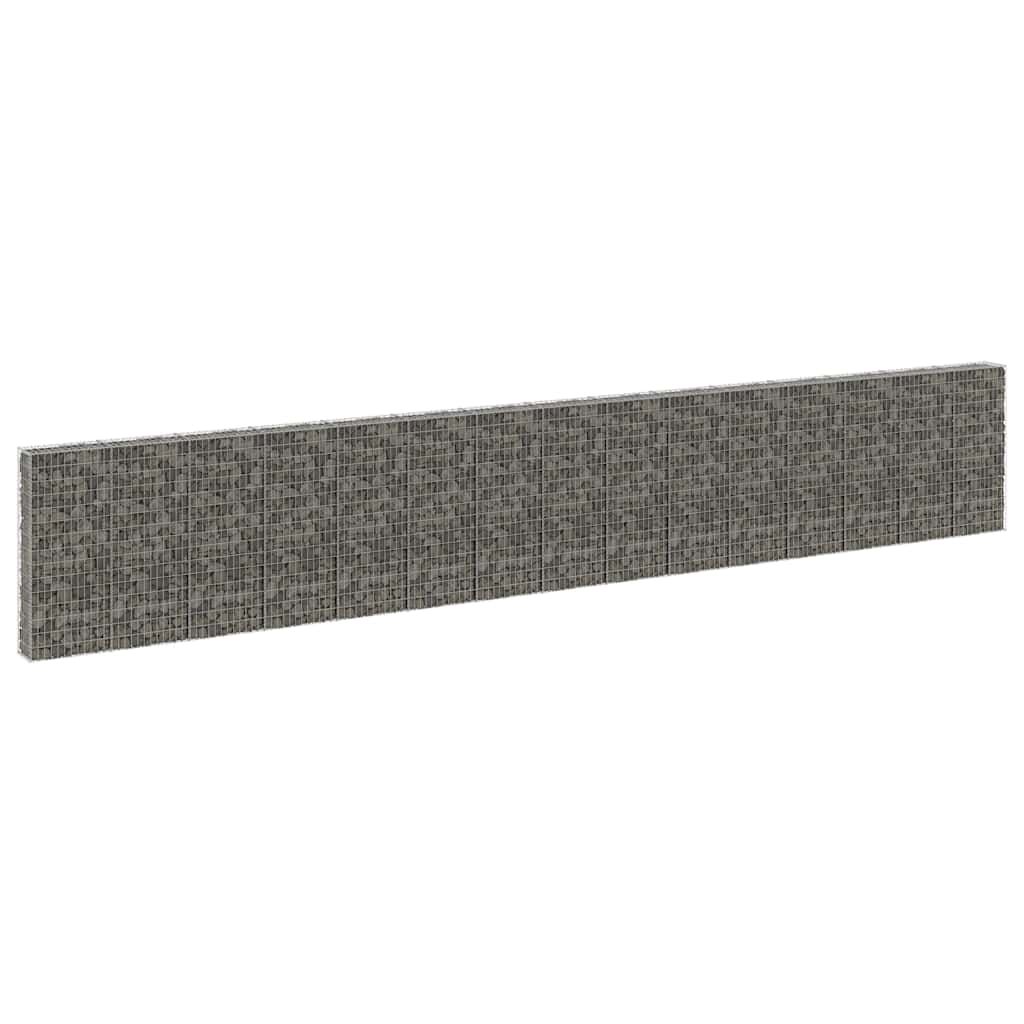 Gabbione con Copertura in Acciaio Zincato 900x30x150 cm vidaXL
