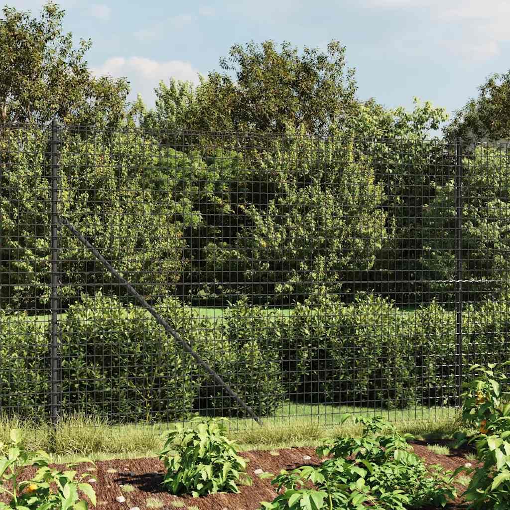 Recinzione Metallica con Picchetti Ancoraggio Antracite 1,4x25m vidaXL