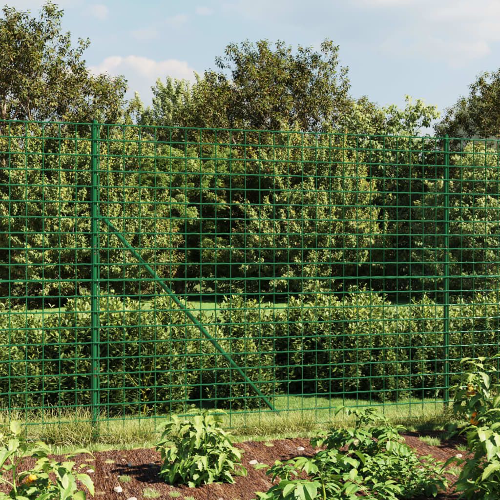 Recinzione Metallica con Picchetti Ancoraggio Verde 1,8x25 m vidaXL