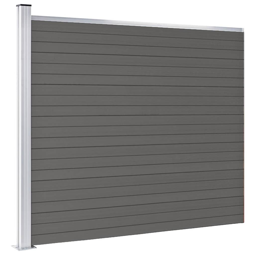 Pannello di Recinzione in WPC 175x146 cm Grigio vidaXL