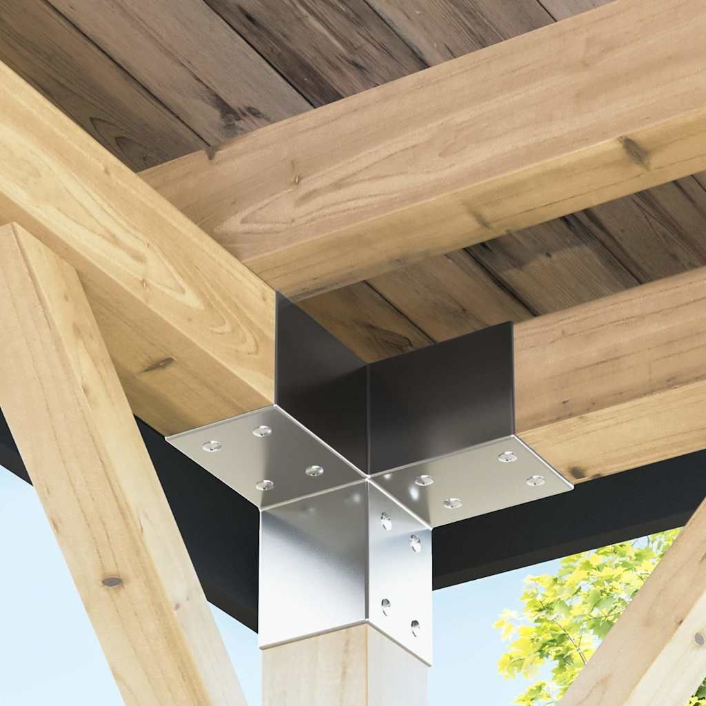 Connettori per Pali a Forma di Y 4 pz Metallo Zincato 71x71 mm vidaXL
