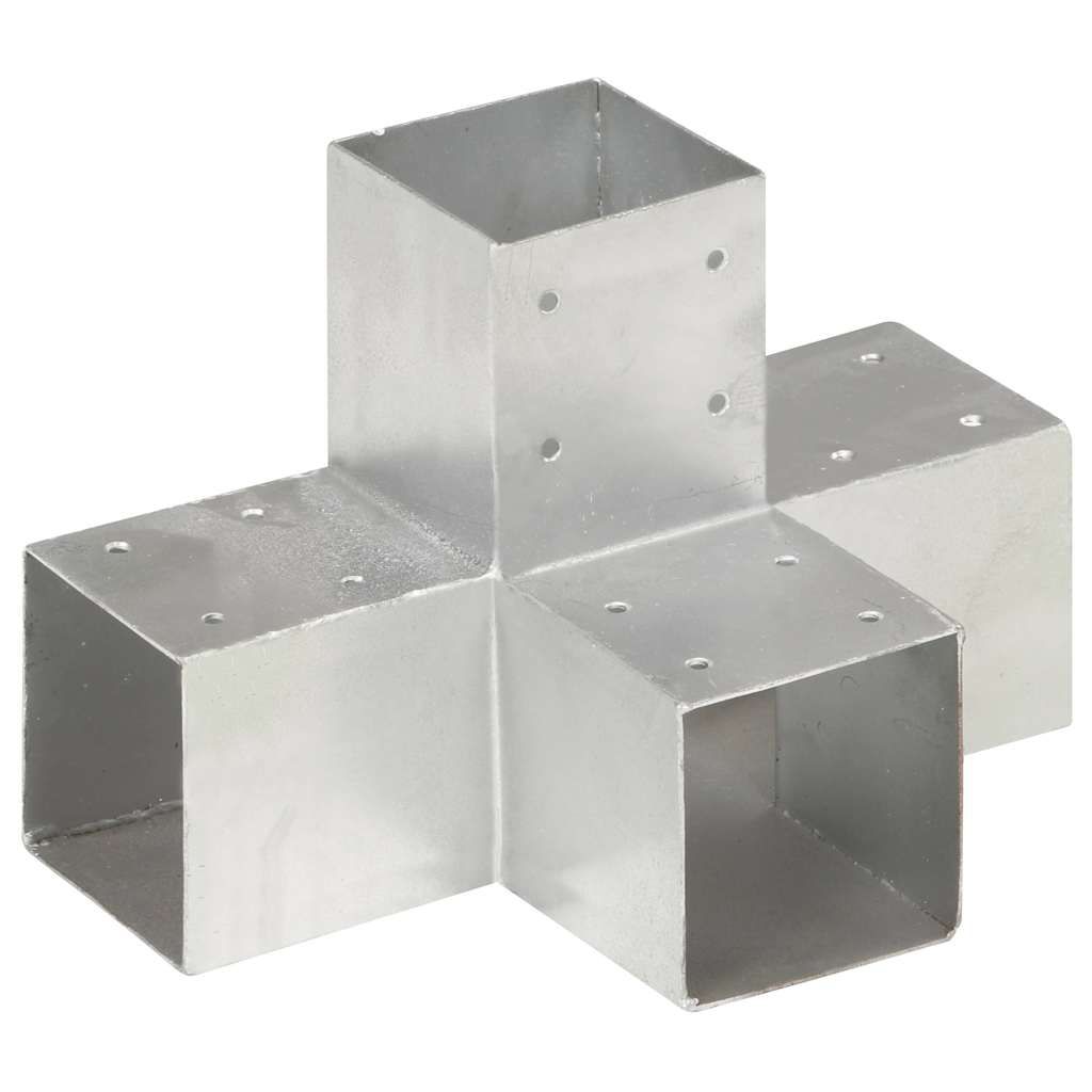 Connettori per Pali a Forma di X 4 pz in Metallo Zincato 91x91 mm vidaXL