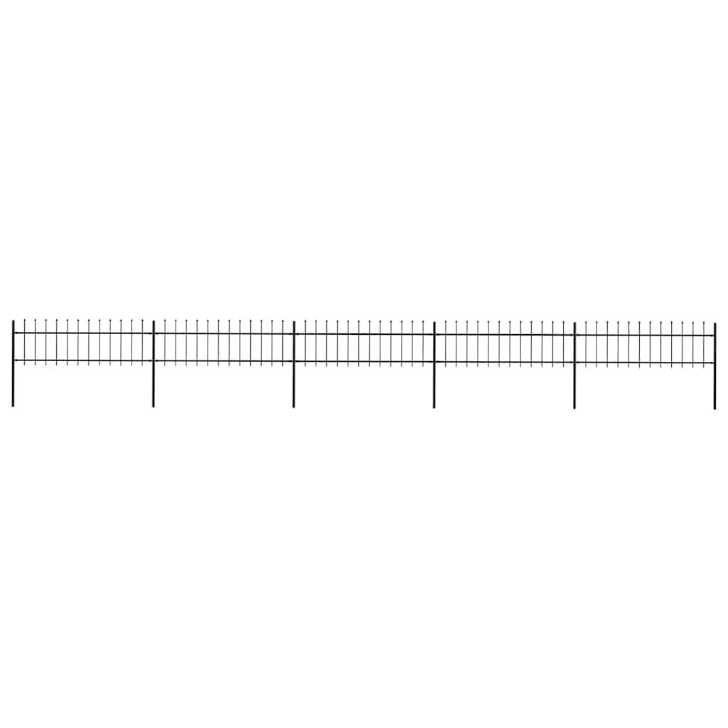 Recinzione da Giardino con Punta a Lancia in Acciaio 892,5x60 cm Nero vidaXL