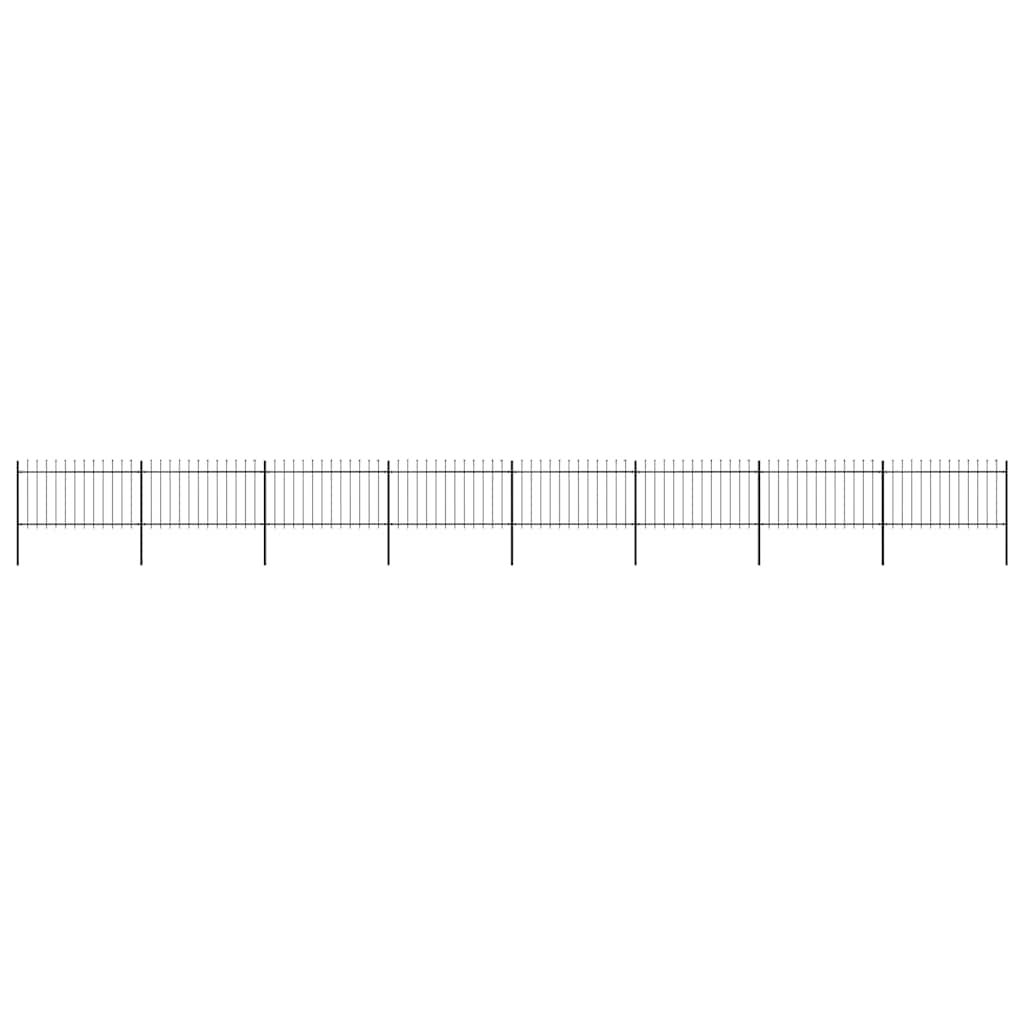 Recinzione da Giardino con Punta a Lancia in Acciaio 1426x100 cm Nera vidaXL