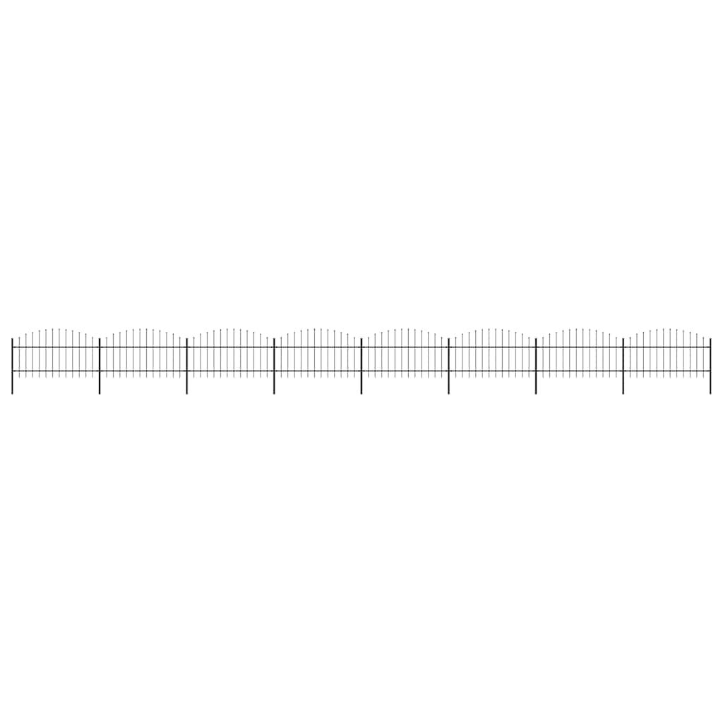 Recinzione Giardino Punta a Lancia(1-1,25)x13,6m Acciaio Nero vidaXL