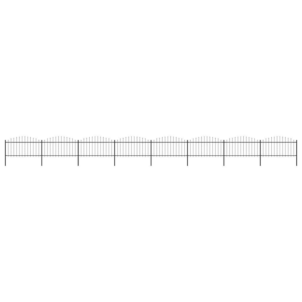 Recinzione da Giardino con Punta a Lancia in Acciaio 1426x150 cm Nero vidaXL