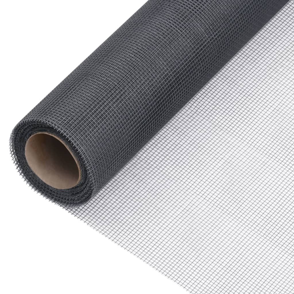 Zanzariera in Fibra di Vetro 112x500 cm Grigia vidaXL