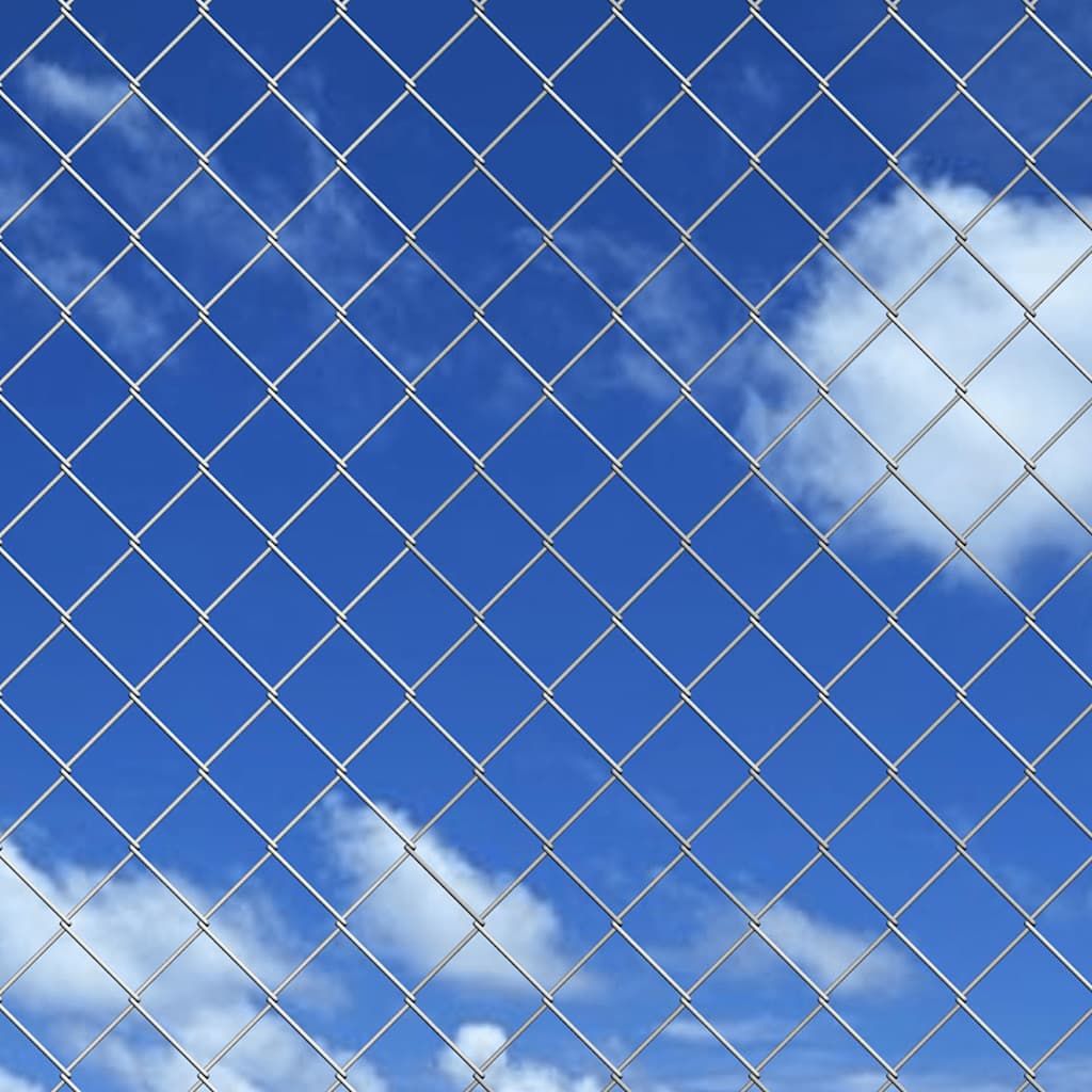 Recinzione a Rete con Pali e Spuntoni Acciaio Zincato 15x0,8 m vidaXL