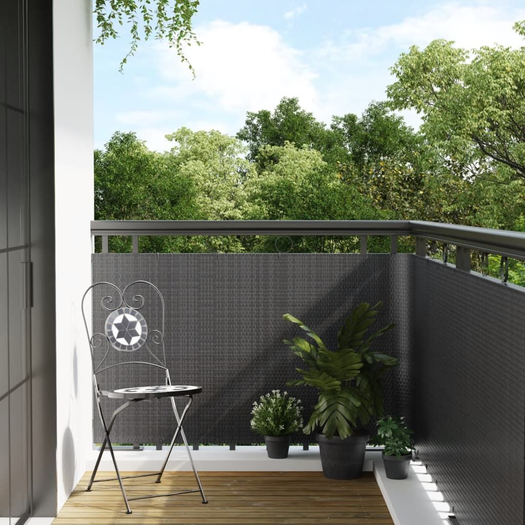 Paravento da Balcone Antracite 500x90 cm in Polyrattan vidaXL