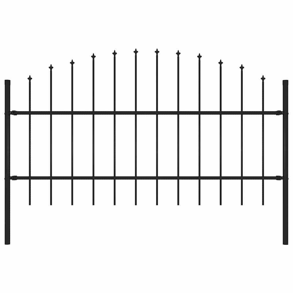 Recinzione da Giardino Woerden con Punta a Lancia in Acciaio 170x100 cm Nero vidaXL