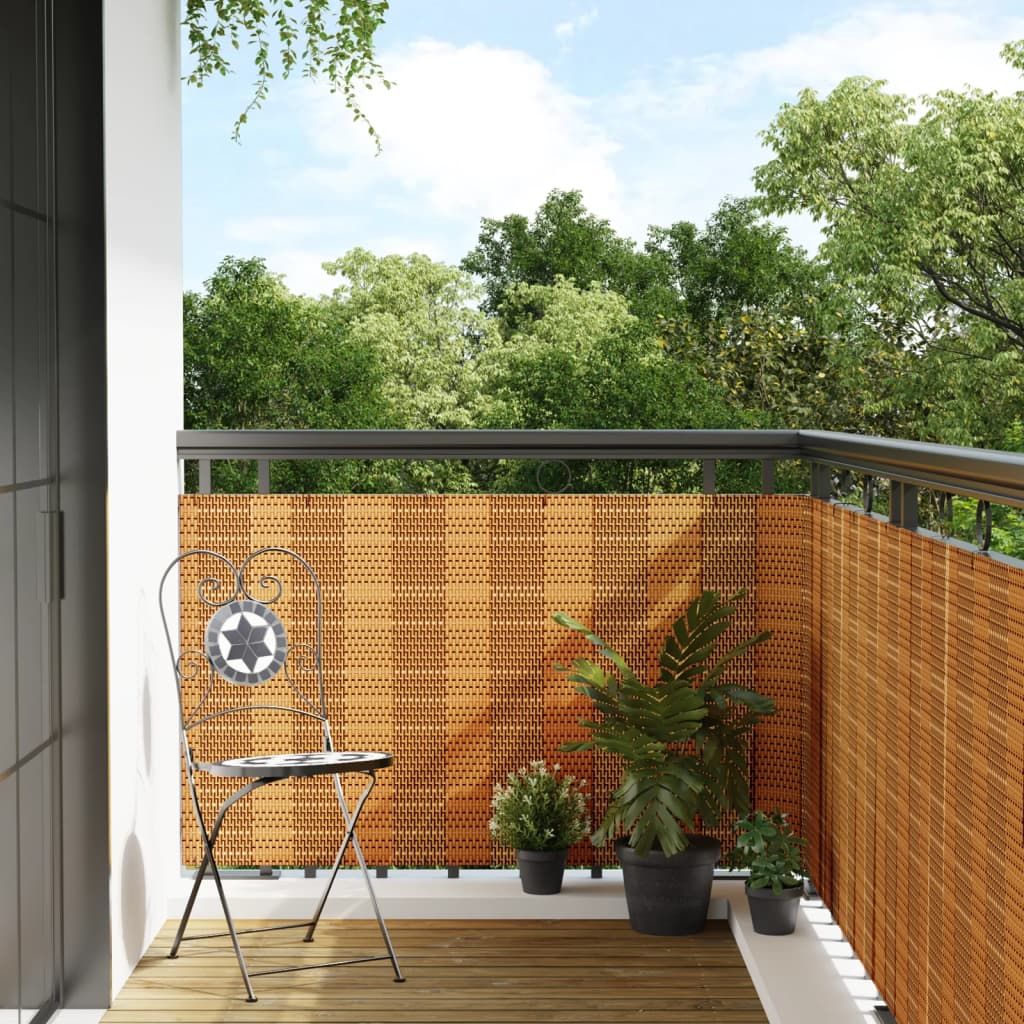 Paravento da Balcone Marrone Chiaro 1000x100 cm in Polyrattan vidaXL