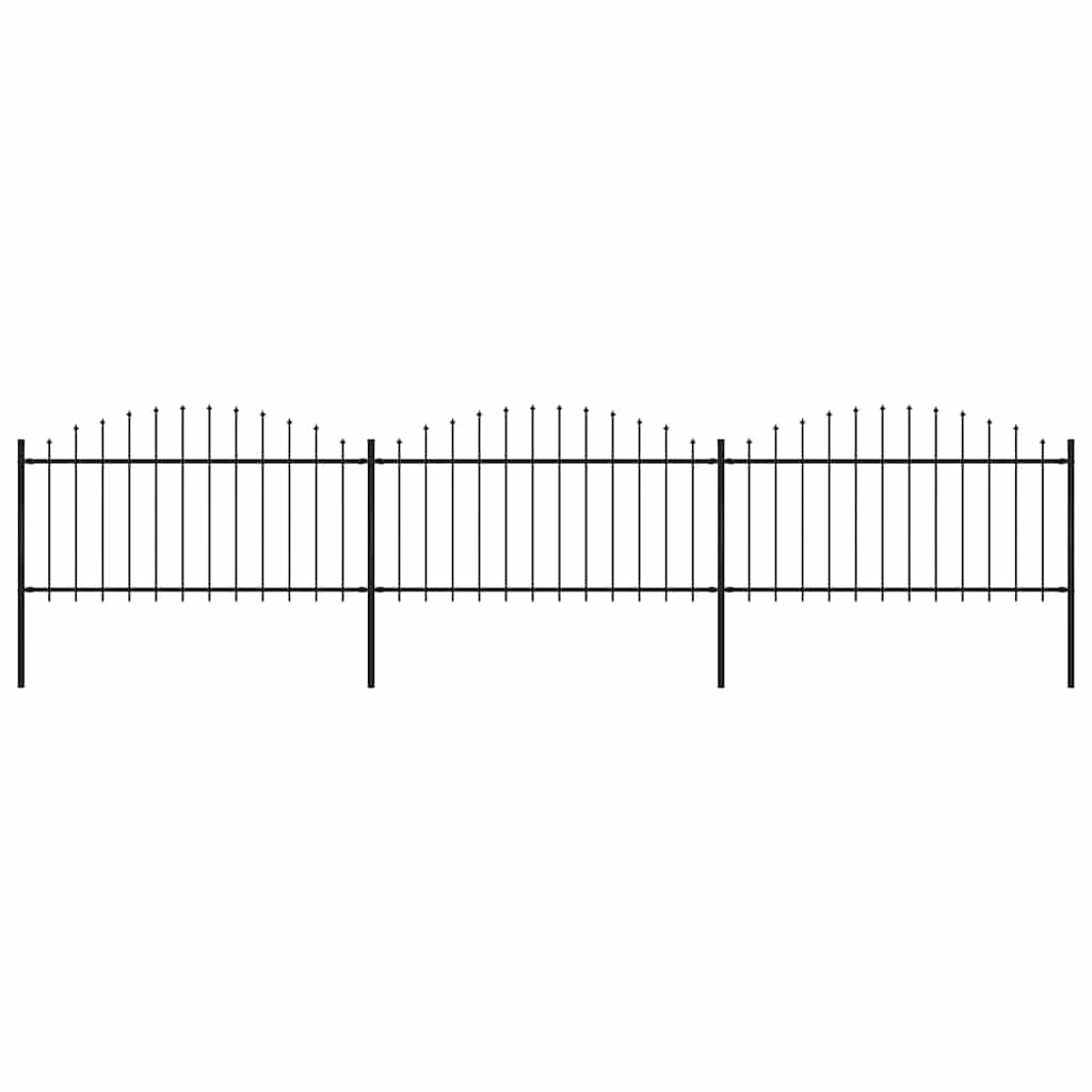 Recinzione da Giardino con Punta a Lancia in Acciaio 537x150 cm Nero vidaXL