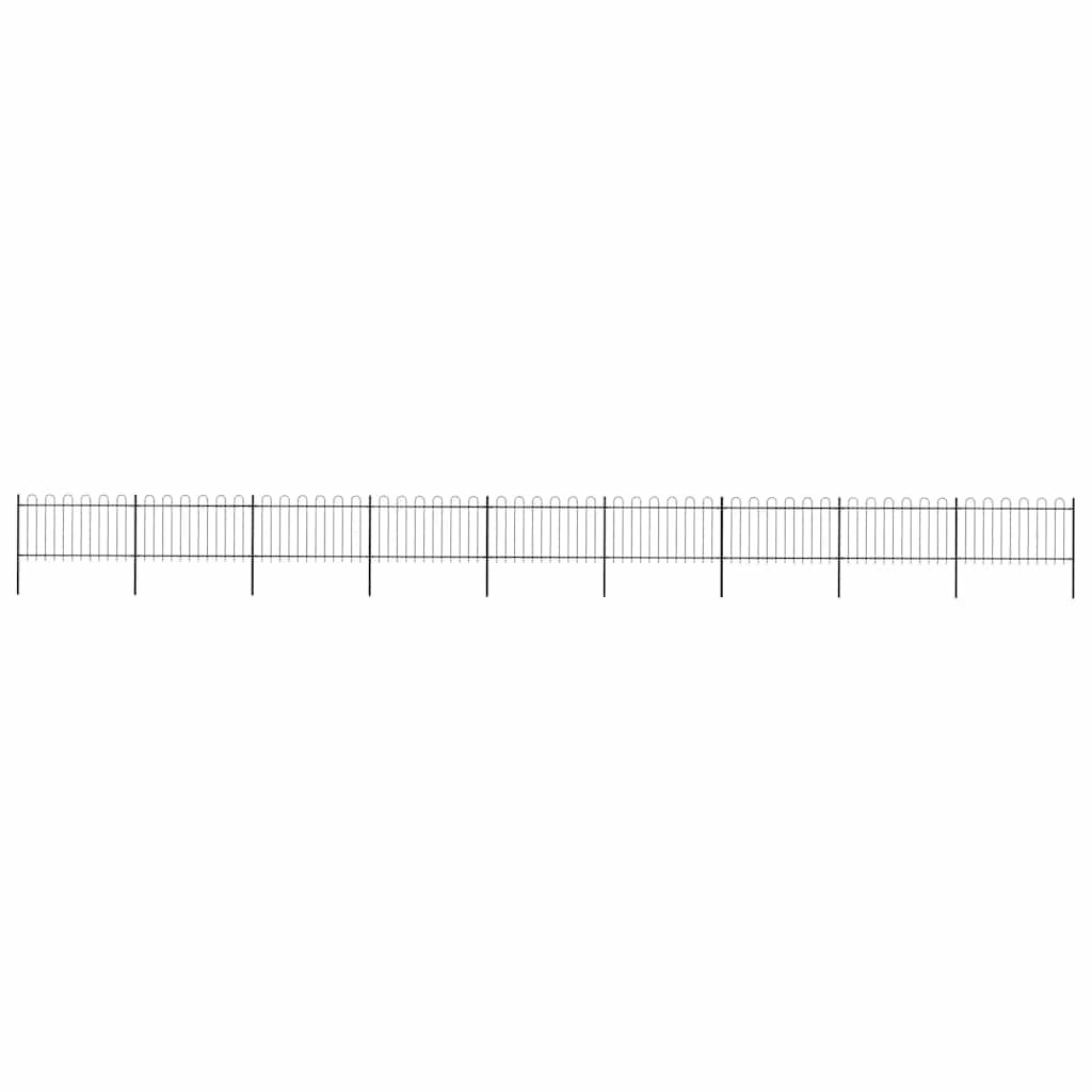 Recinzione da Giardino con Parte Superiore ad Anello in Acciaio 1603,5x100 cm Nero vidaXL