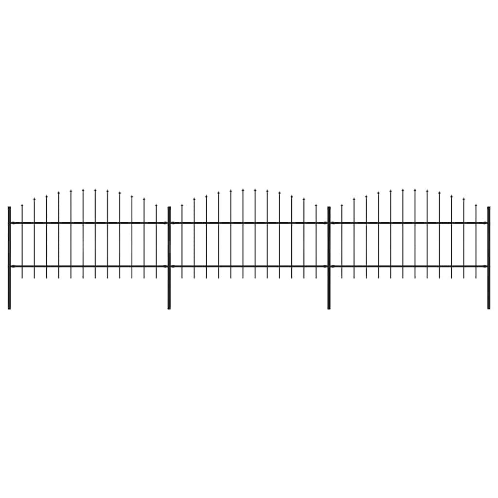 Recinzione da Giardino con Punta a Lancia in Acciaio 537x125 cm Nero vidaXL