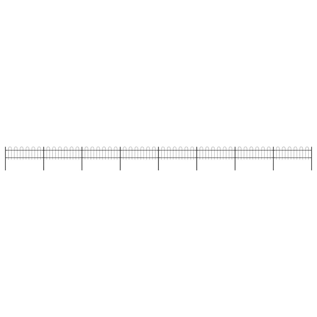 Recinzione da Giardino con Parte Superiore ad Anello in Acciaio 1426x60 cm Nera vidaXL