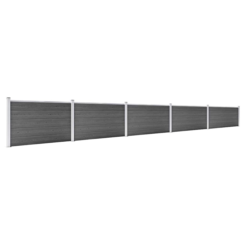 Set Pannelli di Recinzione in WPC 872x105 cm Nero vidaXL