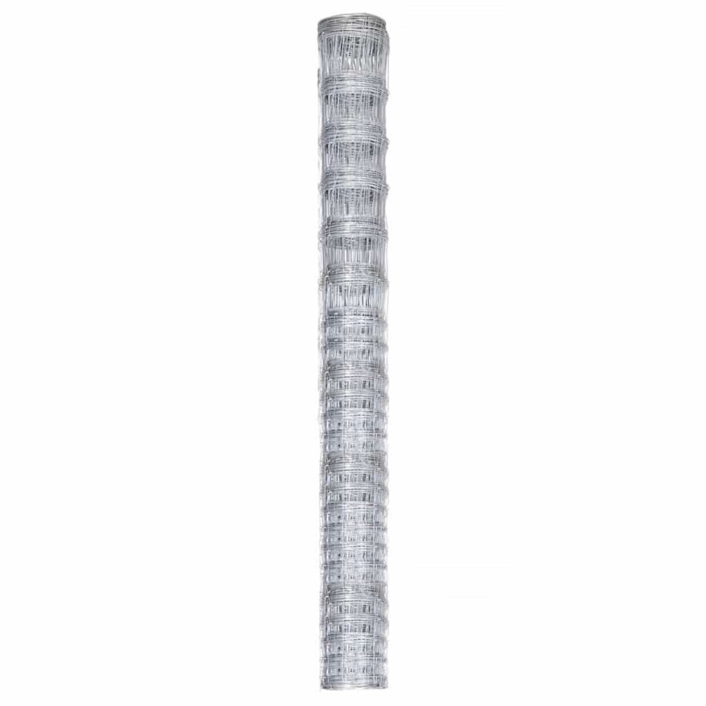 Recinzione da Giardino in Acciaio Zincato 50x1,6 m Argento vidaXL