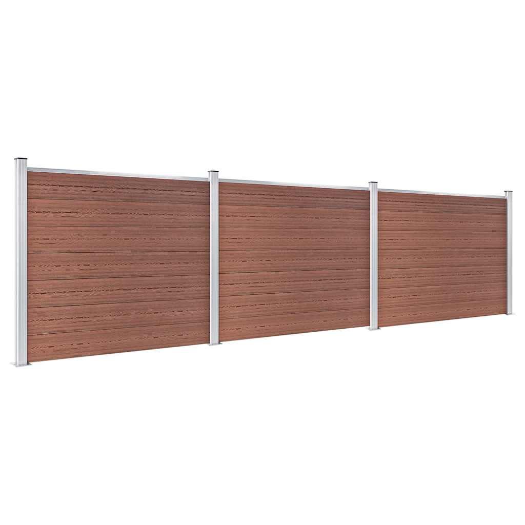 Set Pannello di Recinzione in WPC 526x146 cm Marrone vidaXL