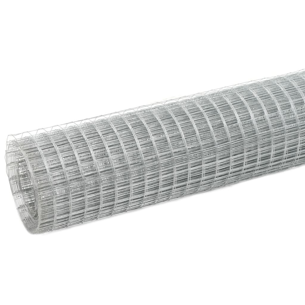 Recinzione in Rete per Pollaio Acciaio Zincato 25x1,5 m Argento vidaXL