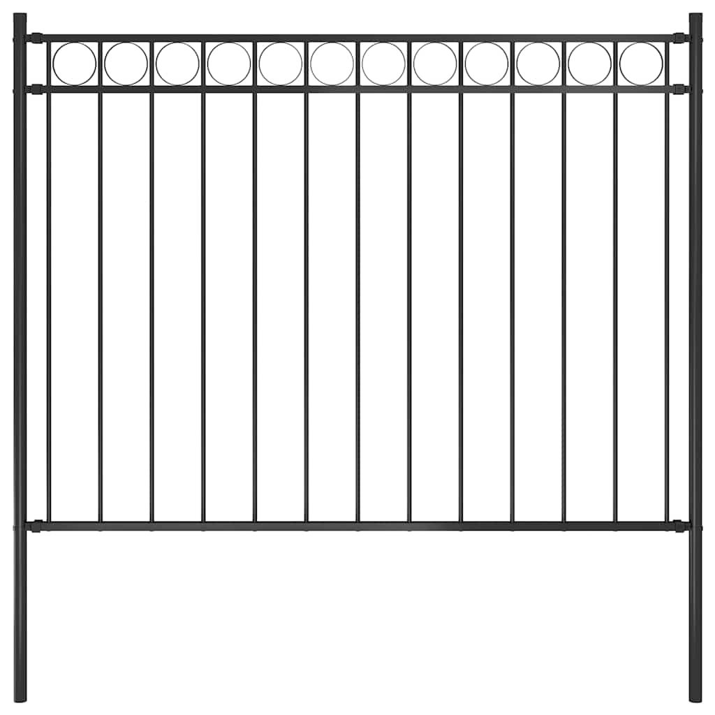 Recinzione da giardino ASSEN in acciaio 1,7x1 m nera vidaXL