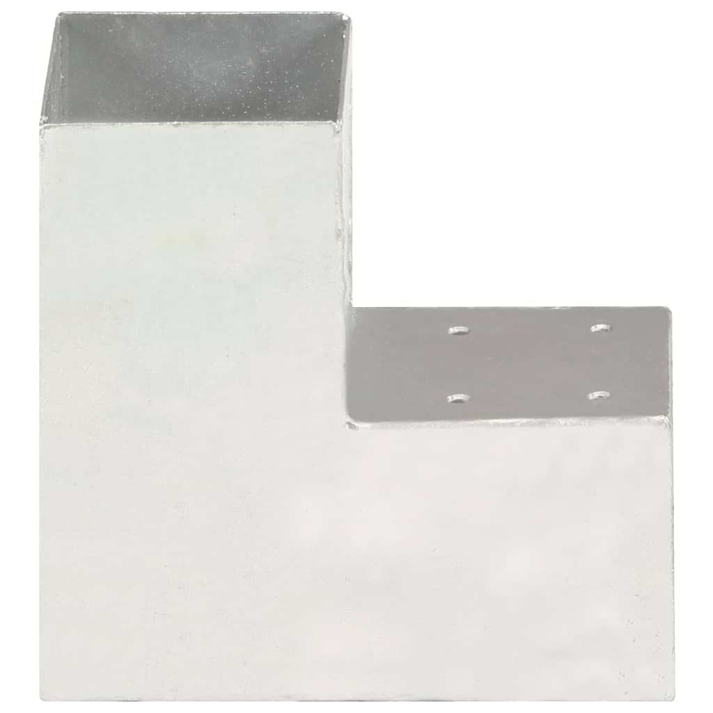 Connettore per Pali a Forma di L in Metallo Zincato 91x91 mm vidaXL