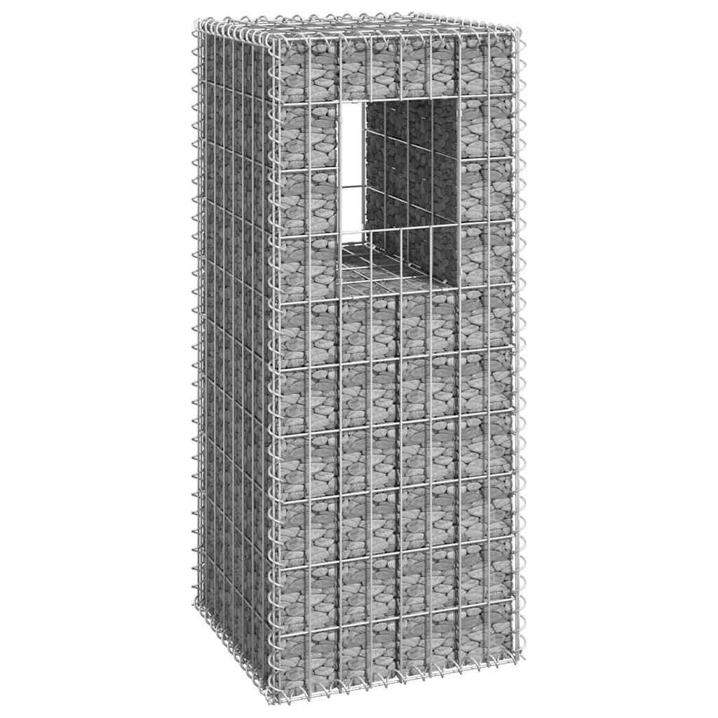 Cesto a Gabbione a Torre 40x40x100 cm in Ferro vidaXL