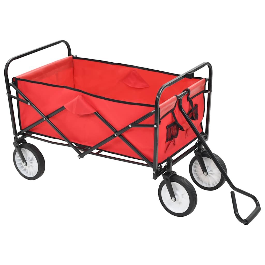Carrello Pieghevole a Mano in Acciaio Rosso vidaXL