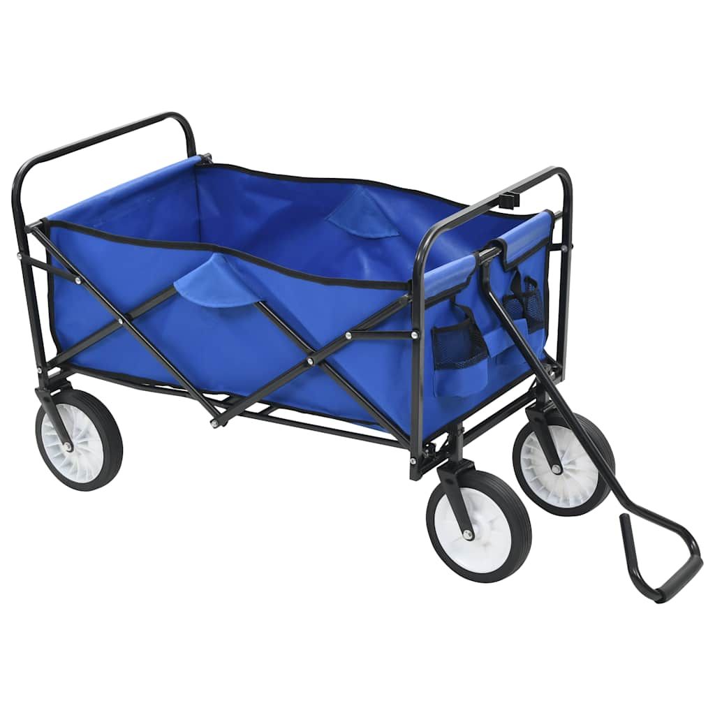 Carrello Pieghevole a Mano in Acciaio Blu vidaXL