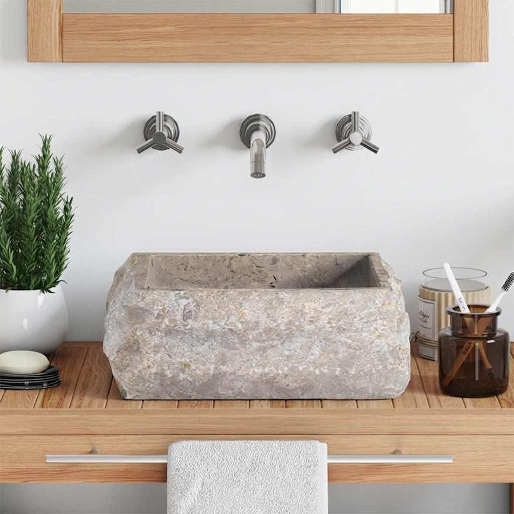 Lavandino Grigio 30x30x13 cm in Marmo vidaXL