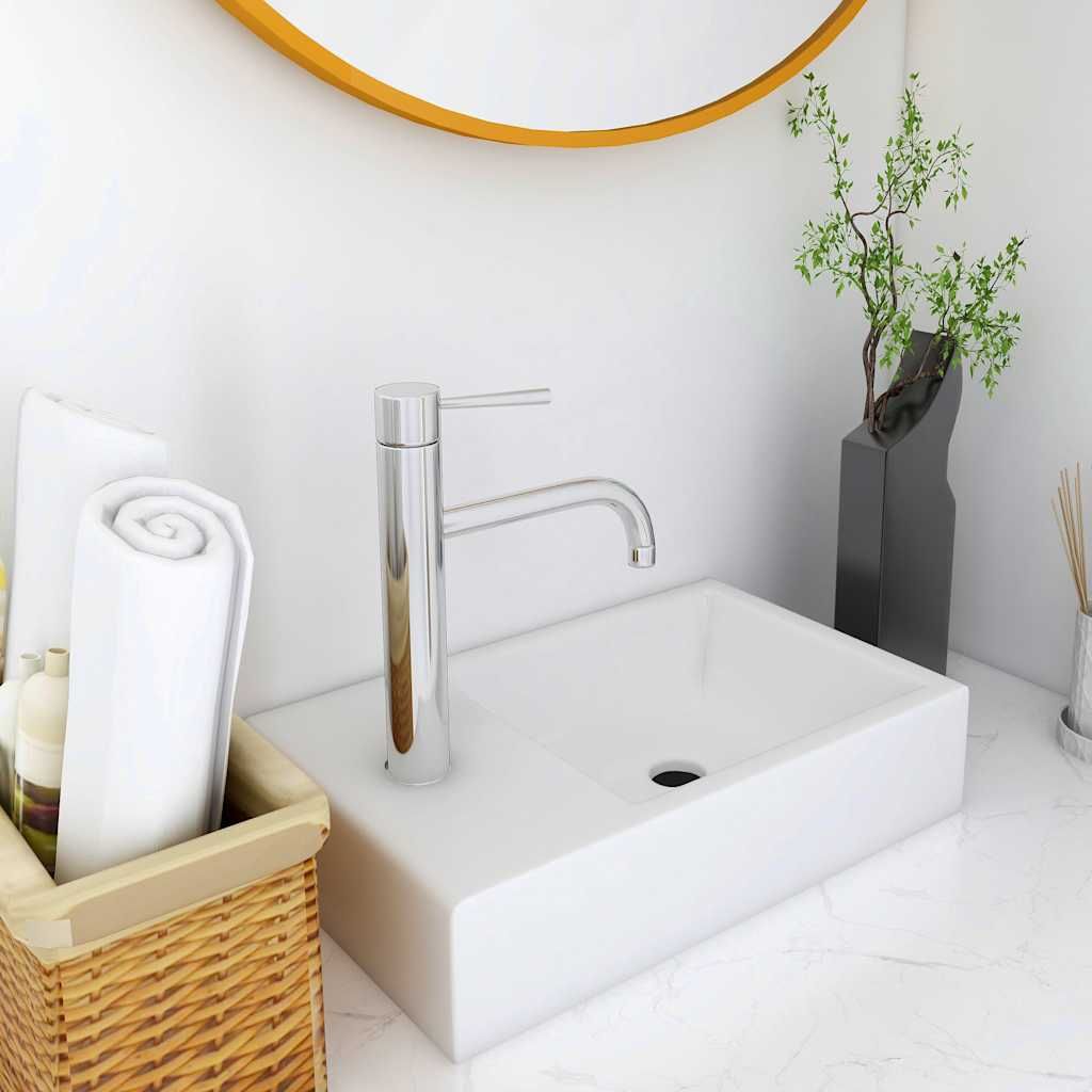 Lavabo 400x220x90 mm in SMC Bianco vidaXL