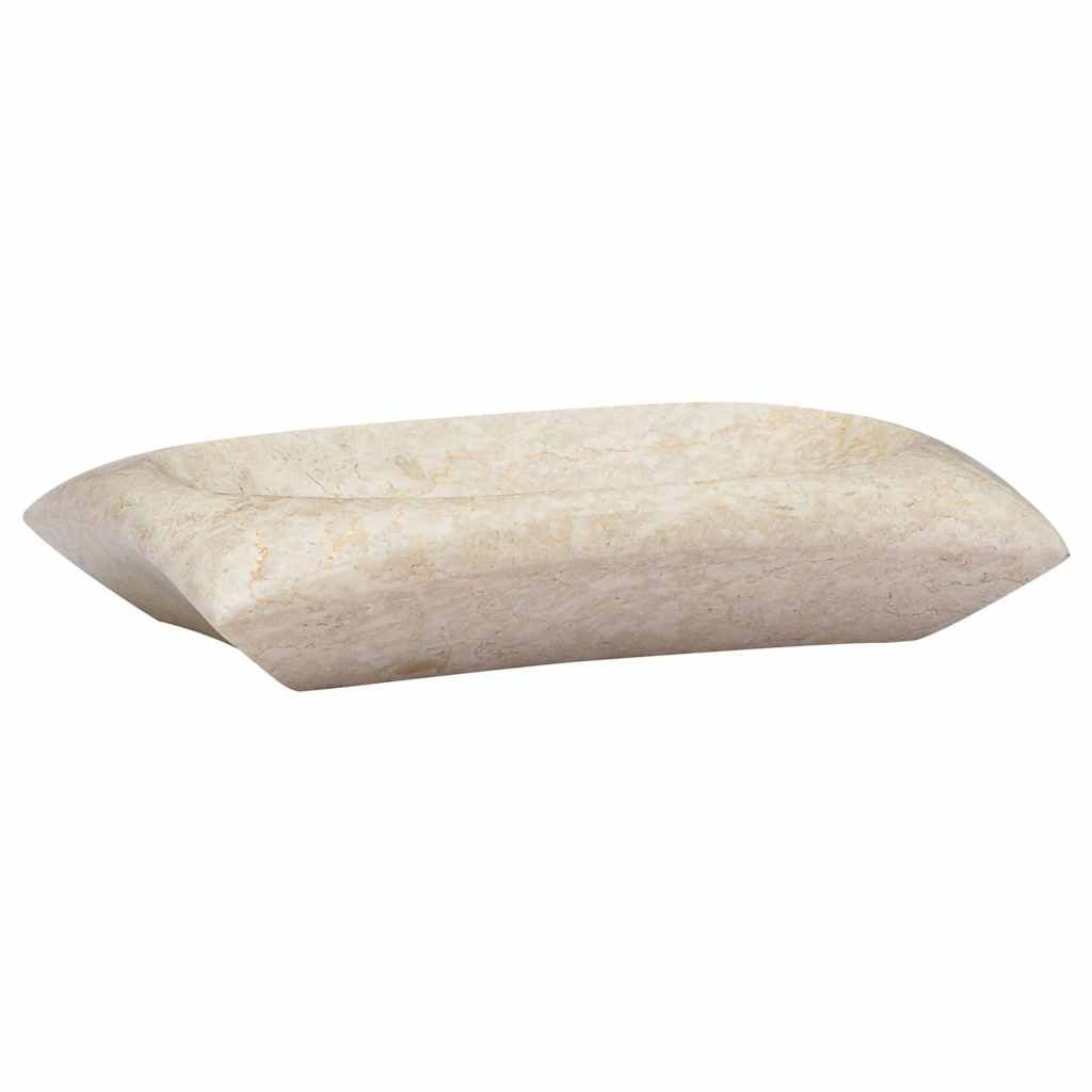 Lavandino Crema 50x35x10 cm in Marmo vidaXL