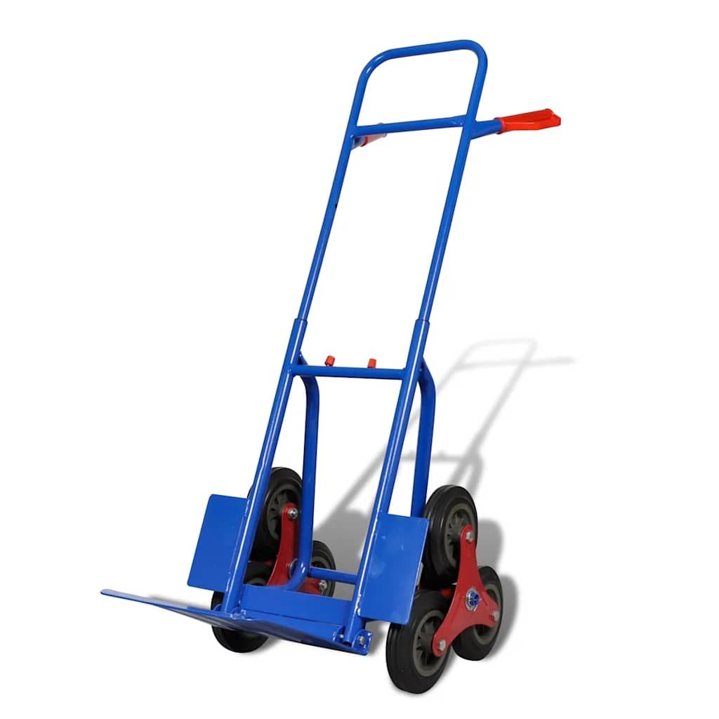 Carrello per Scale Pieghevole con 6 Ruote Blu vidaXL
