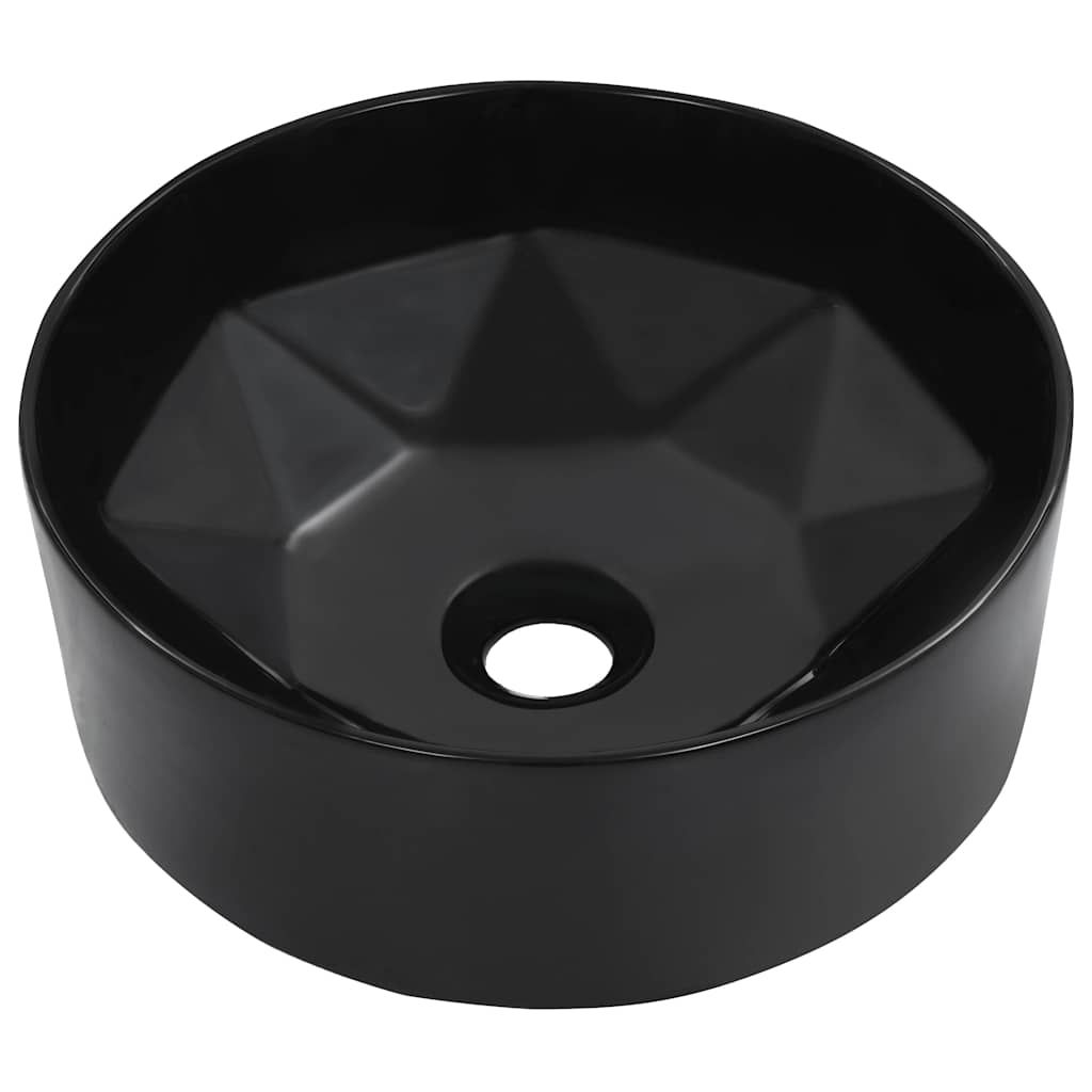 Lavandino 36x14 cm in Ceramica Nero vidaXL
