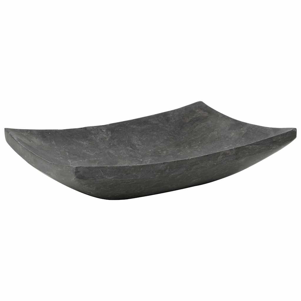 Lavandino 50x35x12 cm in Marmo Nero vidaXL