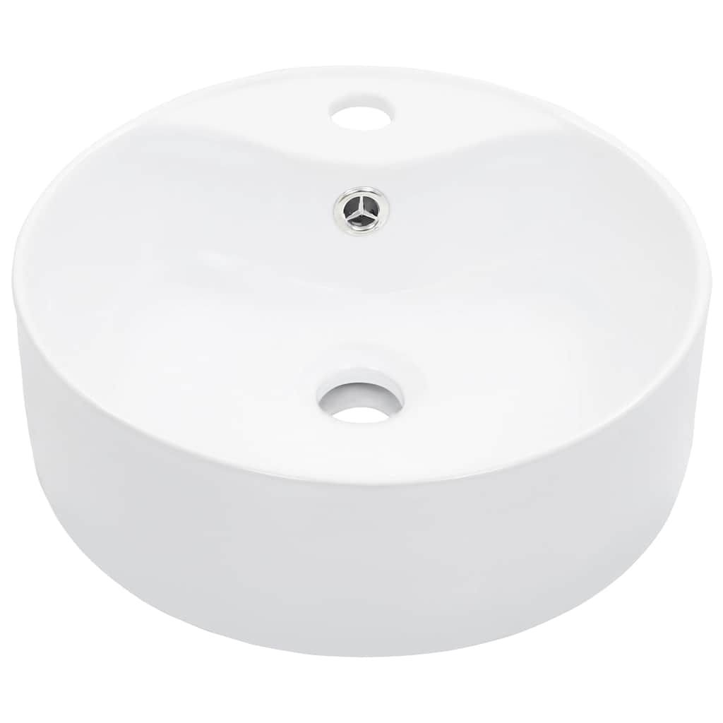 Lavandino con Troppopieno 36x13 cm in Ceramica Bianco vidaXL
