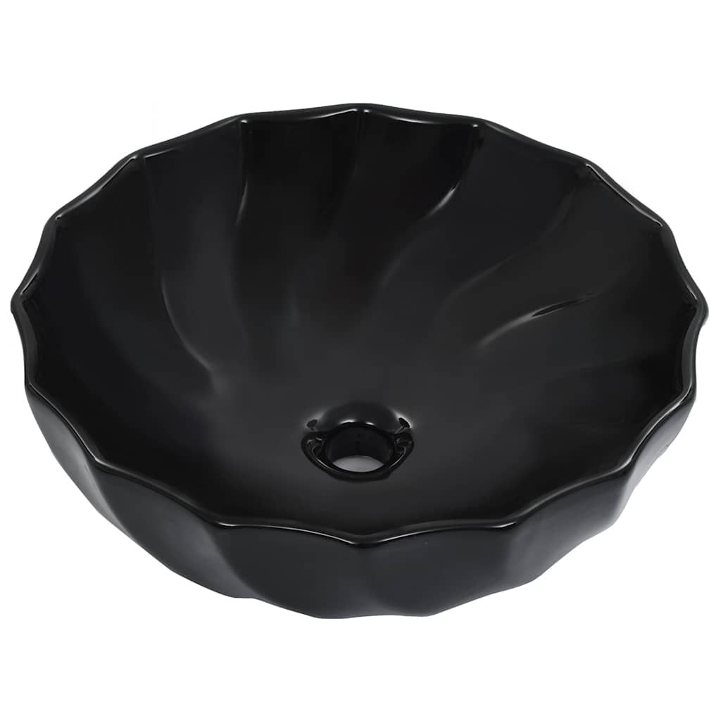 Lavandino 46x17 cm in Ceramica Nero vidaXL