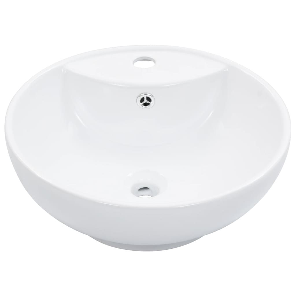 Lavandino con Troppopieno 46,5x18 cm in Ceramica Bianco vidaXL