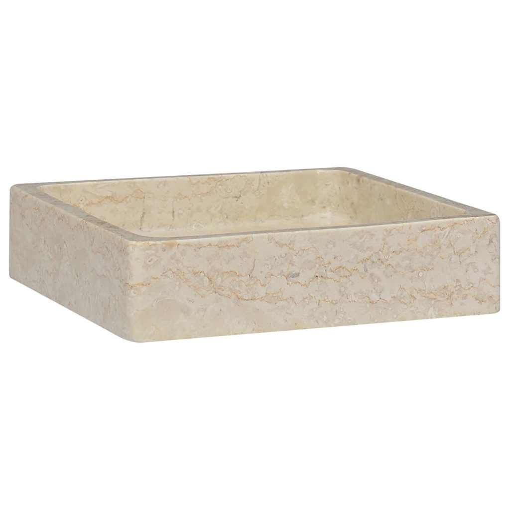 Lavandino Crema 40x40x10 cm in Marmo vidaXL