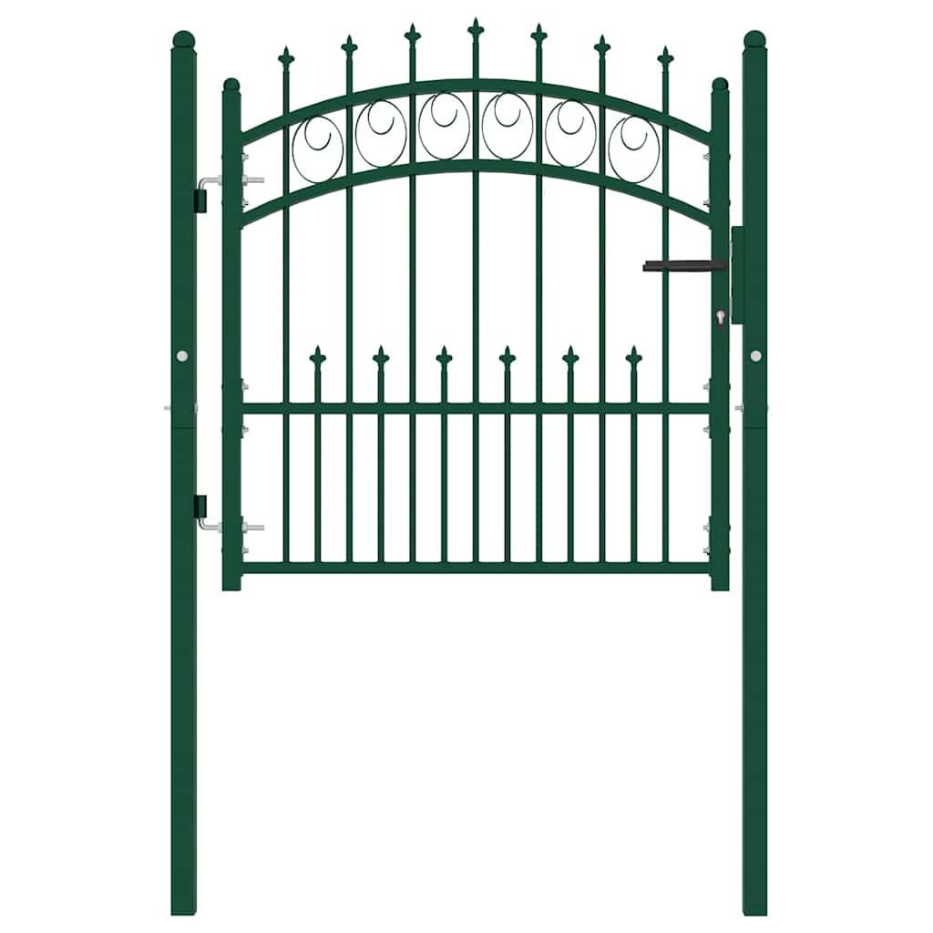 Cancello per recinzione EMMEN con punte in acciaio 104x97 cm verde vidaXL