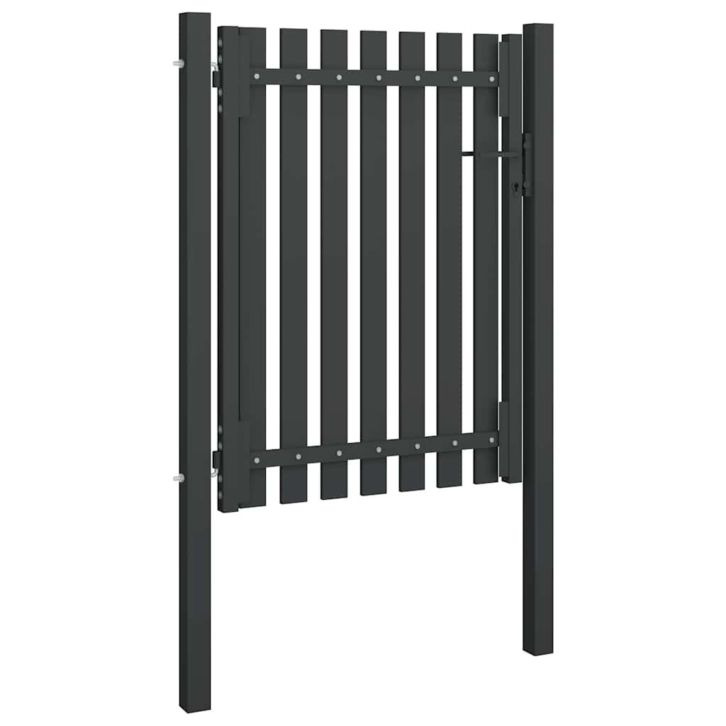 Cancello per Recinzione da Giardino in Acciaio 100x125 cm Antracite vidaXL